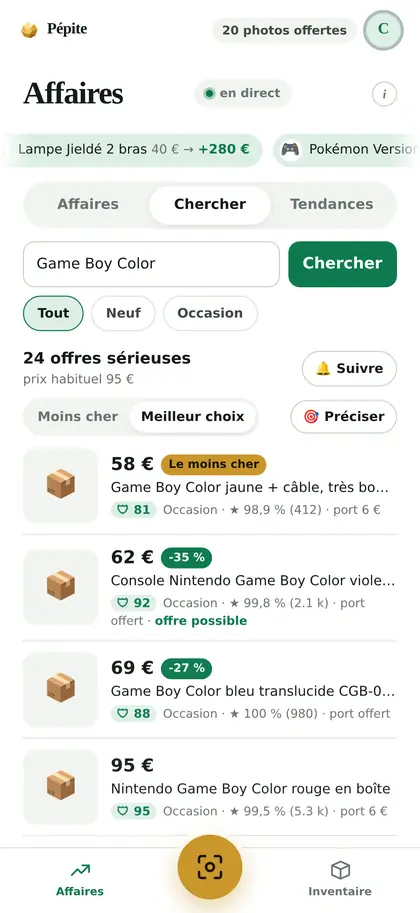 Comparateur d'offres Game Boy Color dans Pépite Chineur